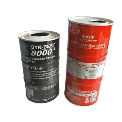 Round Cans 1 1.2 Liter OW-40 SYN-Best Engine Oil Closed Tin Boxes