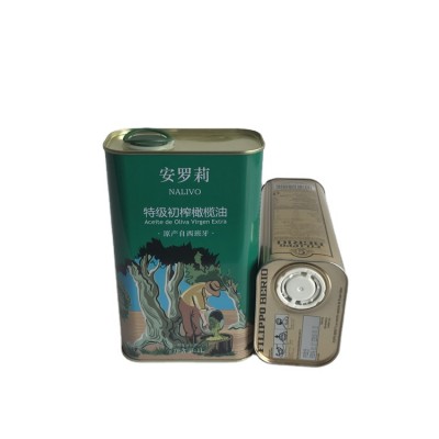 Food Grade Tin Cans, Container 1 Liter Square Olive Oil Tin Cans, Metal Cooking Oil Can