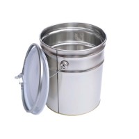 Round tin bucket Chemical Barrels 10 Liter Closed Tin Buckets With Hoop