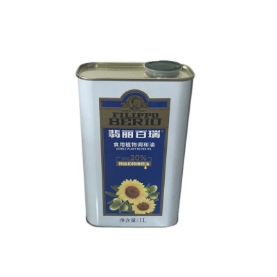 Food Grade Tin Cans, Container 1 Liter Square Metal Cooking Oil Can